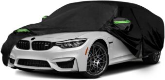 Waterproof Car Cover Replace for BMW 3 Series 2007-2023, 210T 6 Layers All Weather Car Covers with Zipper Door for Snow Rain Dust Hail Protection(320i 328i 328d 330i 330e 335i...