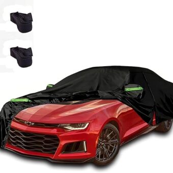 Waterproof Car Covers for 2010-2023 Chevy Camaro Car Cover, All-Weather High-Density Waterproof Camaro Car Cover, w/Zipper Door, Windproof, Dustproof and UV Proof All Weather...