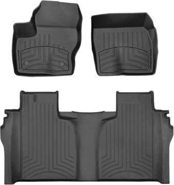 WeatherTech FloorLiner HP Custom Fit Floor Mats for Silverado 1500 LTD, 2500HD/3500HD, 1500 Sierra 1500, 1500 Limited (CrewCab, Bucket Seats), 2500HD/3500HD, 1st Row & 2nd Row...