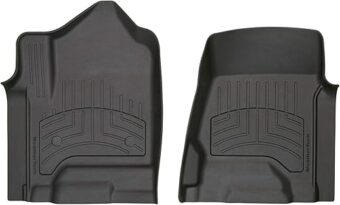 WeatherTech FloorLiner HP Custom Fit Floor Mats for Silverado 2500HD/3500HD, Suburban, Tahoe, Sierra 2500HD/3500HD, Sierra 1500 Limited, Yukon - 1st Row (446071IM), Black