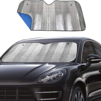 Windshield Sunshade Car Foldable UV Ray Reflector Auto Front Window Sun Shade Visor Shield Shade,Keeps Vehicle Cool - Blue (55" x 27.5")