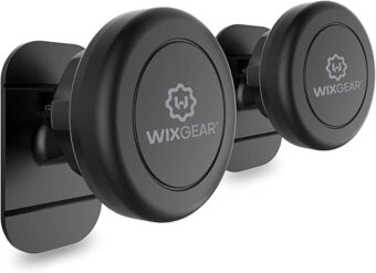 WixGear Magnetic Car Mount, Universal Stick On Mount (2 Pack) Dashboard Magnetic Phone Holder for Car, for Cell Phones and Mini Tablets with Fast Swift-snap Technology, Strong...