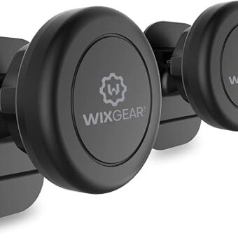 WixGear Magnetic Car Mount, Universal Stick On Mount (2 Pack) Dashboard Magnetic Phone Holder for Car, for Cell Phones and Mini Tablets with Fast Swift-snap Technology, Strong...