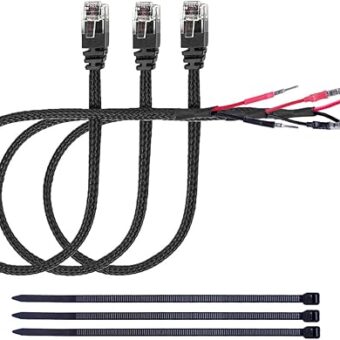 Xislet 16.5" Radar Detector Hardwire Power Cord Mirror Wire Plug Tap Compatible with Escort Valentine One Uniden Beltronics with Inline Fuse Mount RJ11 - Set of 3