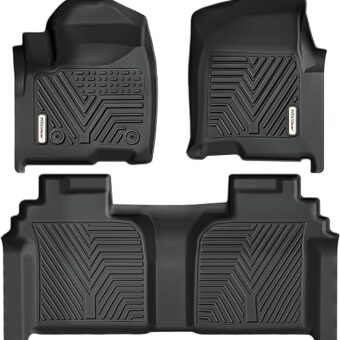 YITAMOTOR Floor Mats Fit for 2019-2024 Chevrolet Silverado 1500/GMC Sierra 1500 & 2020-2024 Chevy Silverado/GMC Sierra 2500HD/3500HD Crew Cab with Rear Underseat Storage Box,...