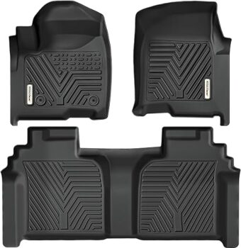 YITAMOTOR Floor Mats Fit for 2019-2024 Chevrolet Silverado 1500/GMC Sierra 1500 & 2020-2024 Chevy Silverado/GMC Sierra 2500HD/3500HD Crew Cab with Rear Underseat Storage Box,...