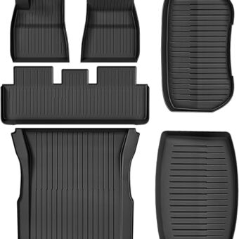 YITAMOTOR Floor Mats Fit for 2024 Tesla Model 3 Highland, Includes 2 Rows & Cargo Liner Set, Full Cover Car Mats with Front Rear Cargo Mat TPE All-Weather Floor Mats Model 3...