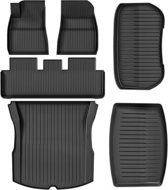 YITAMOTOR Floor Mats Fit for 2024 Tesla Model 3 Highland, Includes 2 Rows & Cargo Liner Set, Full Cover Car Mats with Front Rear Cargo Mat TPE All-Weather Floor Mats Model 3...