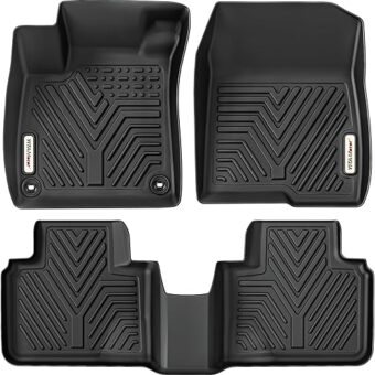 YITAMOTOR Floor Mats Fit for Honda Accord 2018-2022, TPE All Weather Custom Fit Accord Floor Liners 1st & 2nd Row, Black