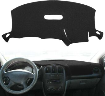 Yiz Dash Cover Mat Custom Fit for 2001-2007 Dodge Caravan/Grand Caravan, 2001-2007 Chrysler Town Country/Voyager Without Raised Display w/o Sensor (Black) J128