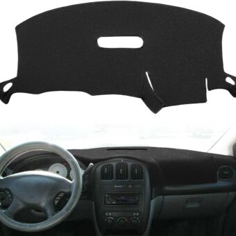 Yiz Dash Cover Mat Custom Fit for 2001-2007 Dodge Caravan/Grand Caravan, 2001-2007 Chrysler Town Country/Voyager Without Raised Display w/o Sensor (Black) J128