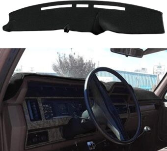 Yiz Dashboard Cover Dash Cover Mat Fit for Ford F100 F150 F250 F350 Bronco 1980 1981 1982 1983 1984 1985 1986 (80-86 Black) J71