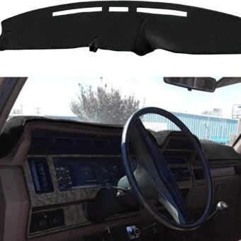 Yiz Dashboard Cover Dash Cover Mat Fit for Ford F100 F150 F250 F350 Bronco 1980 1981 1982 1983 1984 1985 1986 (80-86 Black) J71