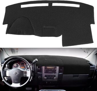 Yiz Dashboard Cover Dash Cover Mat Pad Carpet Custom Fit for Nissan Titan 2004-2012/Armada 2004-2007, Without Sensor，no Navi Holes(Black) Y30