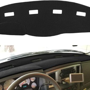 Yiz Dashboard Cover Dash Mat Pad Custom Fit for 2006-2008 Dodge Ram 1500 2500 3500,2009 Ram 2500 3500 4500 5500,2010 Ram 4500 5500 Without Cutout for Dash Speakers (06-08 Black)...