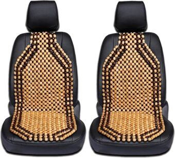 Zento Seat Beads Bead Seat Covers for Cars 2 Pieces of Natural Wooden Beads Back Massage Cushion, Bamboo Seat for Comfort in Your Travel Experience Cover Seats for Cars Beaded...