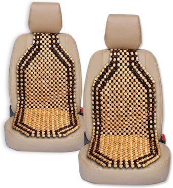 Zone Tech Wood Beaded Seat Cushion 2-Pack Premium Quality Car Massaging Double Strung Wood Beaded Seat Cushion for Stress Free all Day