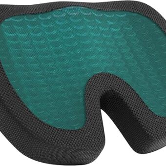 Amazon Basics Gel Enhanced Memory Foam Seat Cushion for Office Chair, Black