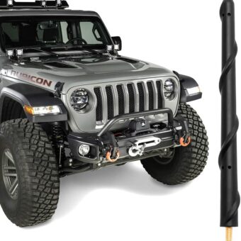 BASIKER Antenna for Jeep Wrangler Gladiator JL JK JT Rubicon Sahara 2007-2024, Short Jeep Wrangler Unlimited Sport 4xe Willys Mojave Antenna Replacement, 7 Inch Jeep Wrangler...