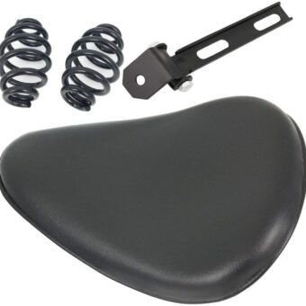 Black Leather Solo Seat 3" Spring Mounting Bracket Kit For Yamaha Kawasaki Suzuki Sportster Bobber Chopper