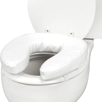 DMI Raised Toilet Seat Cushion Seat Cushion and Seat Cover to Add Extra Padding to the Toilet Seat while Relieving Pressure, Tear Resistant, FSA & HSA Eligible, 2 Inch Pad, White