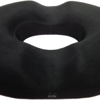 Kieba Hemorrhoid Treatment Donut Tailbone Cushion, Prostate Pillow, Pregnancy, Post Natal, Bed Sores, Coccyx, Sciatica, 18 Inches. Ultra Premium Comfort Foam (Black)