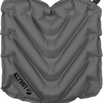 Klymit V Seat, Lightweight Inflatable Travel Cushion, Best for Camping, Bleachers, or Glassing Pad , Gray