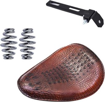 LABLT Motorcycle Black Soft Leather Seat Spring Solo Bracket Replacement for Honda Bobber Chopper