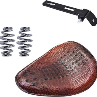 LABLT Motorcycle Black Soft Leather Seat Spring Solo Bracket Replacement for Honda Bobber Chopper