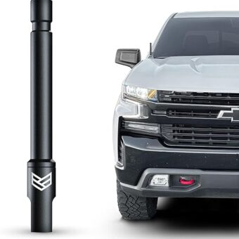 RONIN FACTORY Truck Antenna for Chevy Silverado & GMC Sierra Accessories (2014+) Anti Theft - Carwash Safe Short Replacement Antenna (5 Inch Flexible)