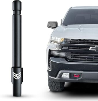 RONIN FACTORY Truck Antenna for Chevy Silverado & GMC Sierra Accessories (2014+) Anti Theft - Carwash Safe Short Replacement Antenna (5 Inch Flexible)