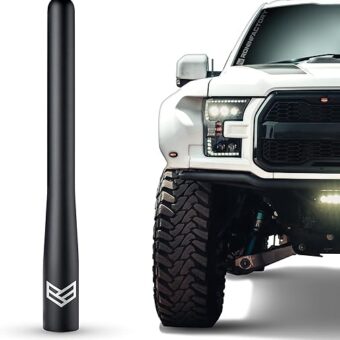 RONIN FACTORY Truck Antenna for Ford F150 F250 F350 Super Duty Raptor Bronco Lightning Dodge RAM 1500 Accessories - Anti Theft - Carwash Safe - Short Antenna F150 (4 Inch)